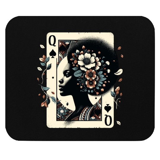 Black Queen Poker Tarot Card African American Mouse Pads