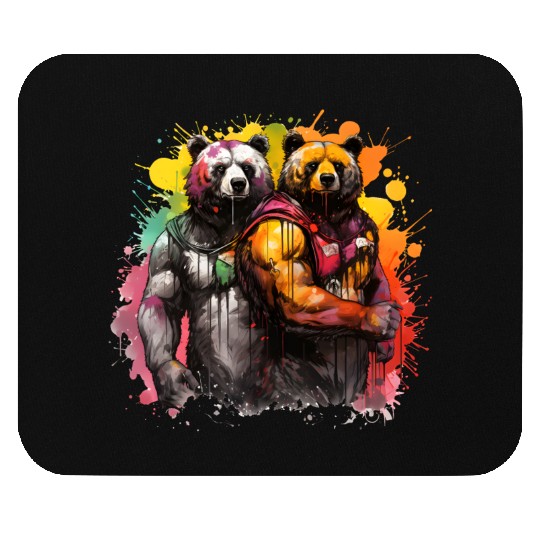 Bear Hug: 2 Big Bulky Bears, bears lovers Mouse Pads