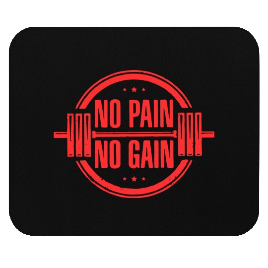 No Pain No Gain Gym Typography Design Mouse Pads