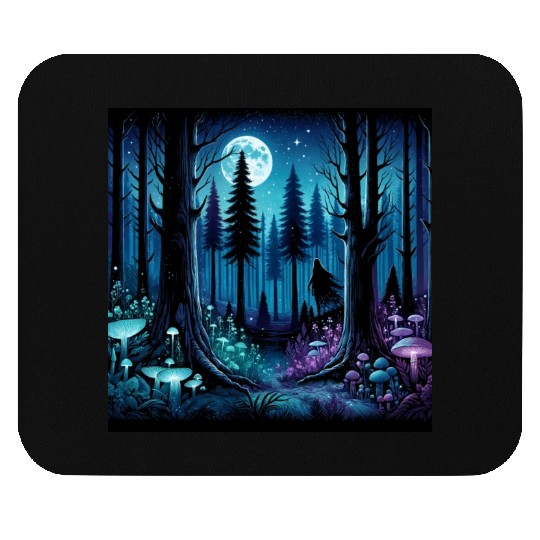 Mystic Moonlit Enchanted Forest Mouse Pads