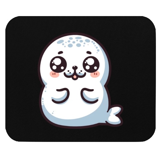 Playful Seal Cartoon Mouse Pads