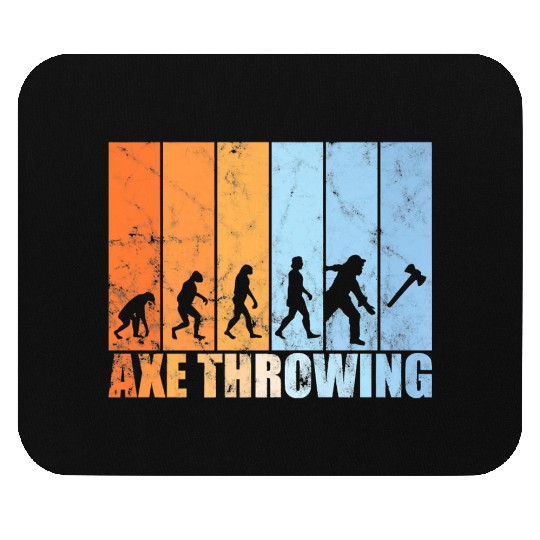 Axe throwing evolution hatchet throwing retro Pre Mouse Pads