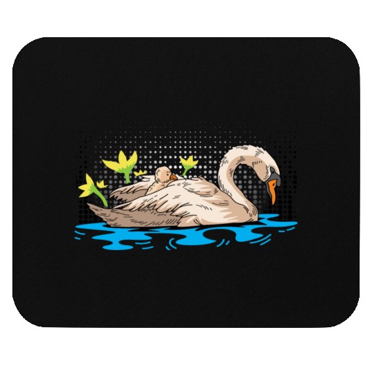 Mother Child Swan Zookeeper Gift Mouse Pads