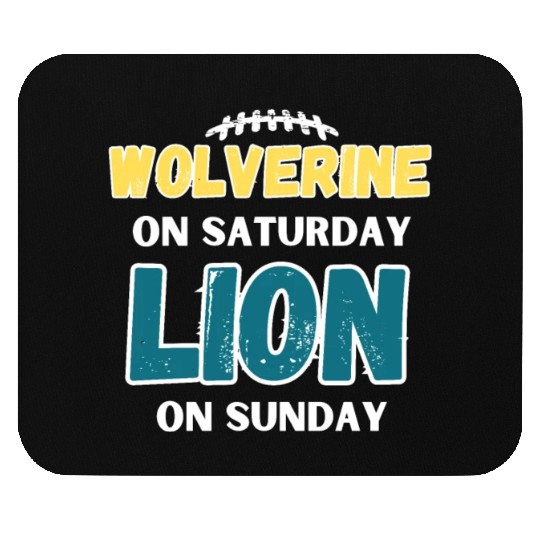Wolverine On Saturday Lion On Sunday Detroit Mouse Pads