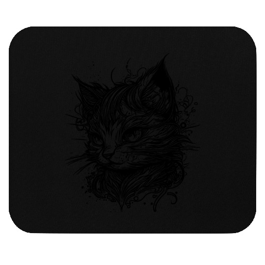 Cuddly Little Space Cat In Vintage Style Mouse Pads