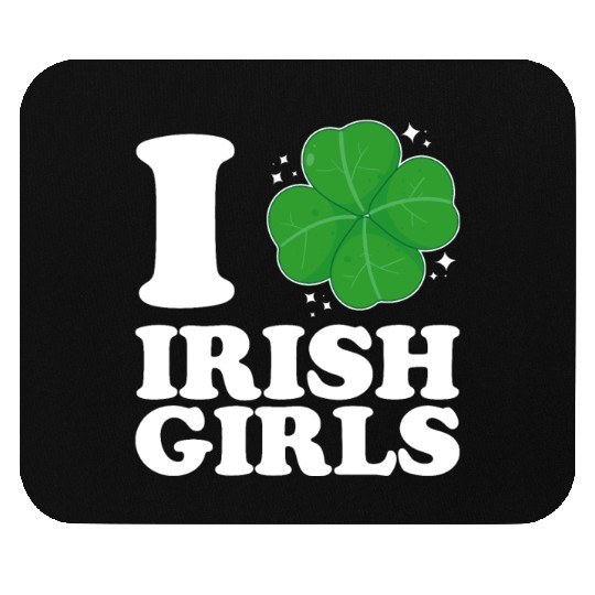 I Love Irish Girls Shamrock Heart St Patrick's Day Mouse Pads