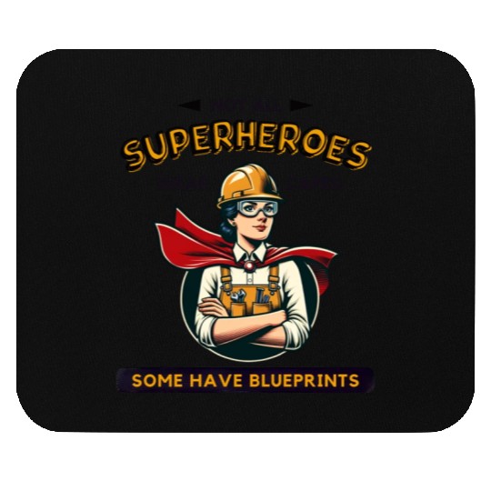 Female Engineer Superhero Mouse Pads