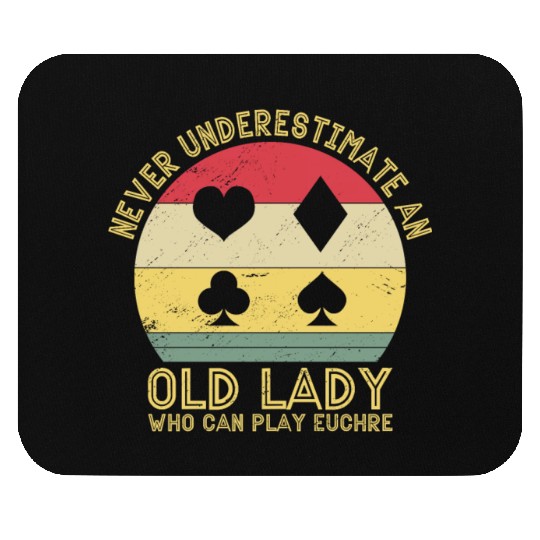 Old Euchre lady funny euchre Mouse Pads