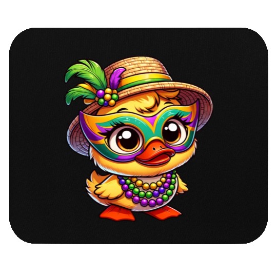 Mardi Gras Comic Duck Mouse Pads