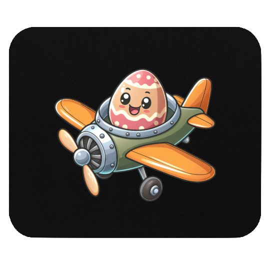 Easter Egg Airplane Pilot Design Mouse Pads