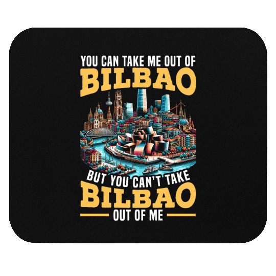 Bilbao Spain Travel Vacation I Love Bilbao Skyline Mouse Pads