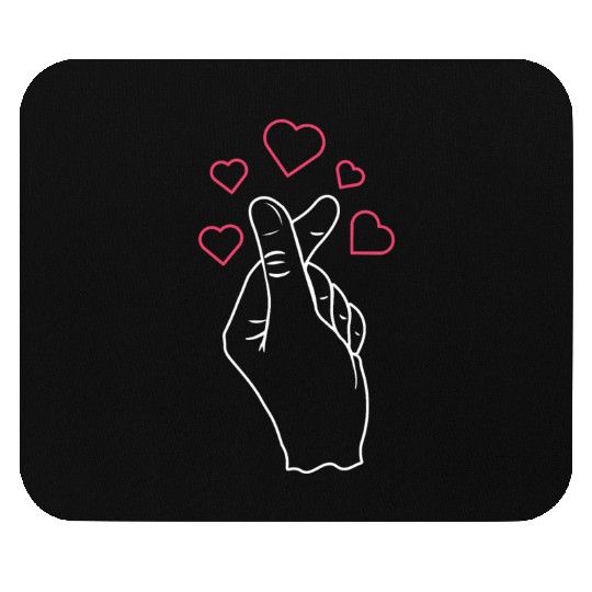 K-Pop Love K-Drama Korean Finger Heart Mouse Pads