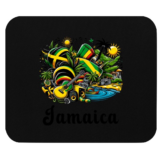 Jamaica Caribbean flag design Mouse Pads