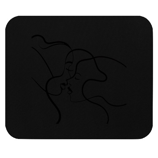 Lesbian Couple Line Art Mouse Pads