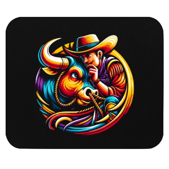Rodeo Bull Riding Livestock Show Farmer Cattle Mouse Pads