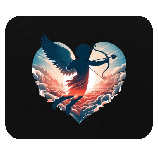 Valentine's Day Cupid shoots straight to the heart Mouse Pads