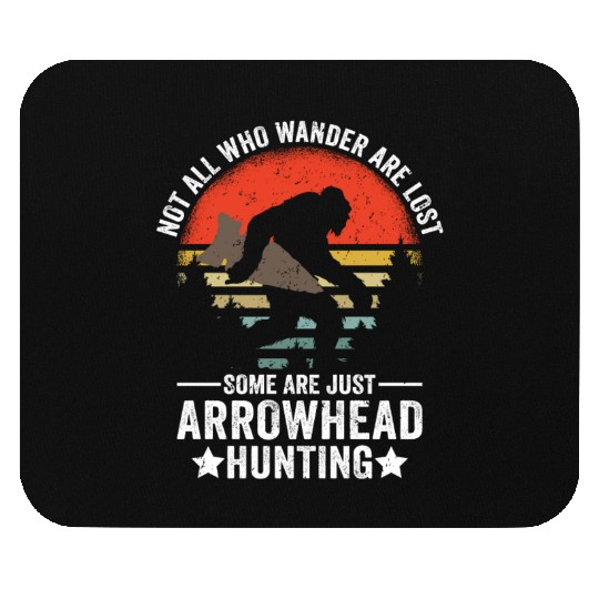Retro Bigfoot Arrohead Hunter Mouse Pads