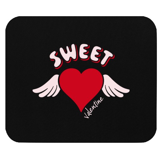 Sweet Valentine Valentine's Day Heart Cupid Wings Mouse Pads