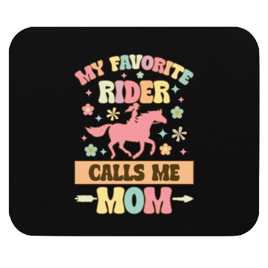 Groovy Horseback Riding Mom Mouse Pads
