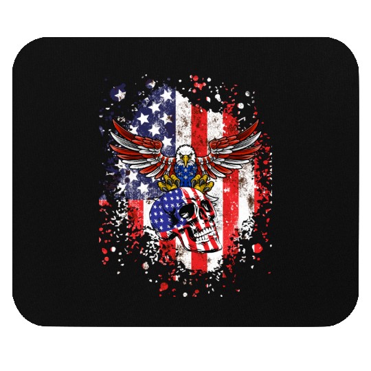 American eagle skull Mouse Pads