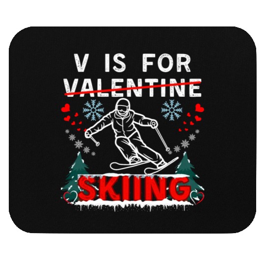Valentine’s Skiing Adventure Mouse Pads
