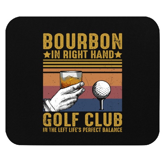 Bourbon Golf Funny Golfer Bourbon Lover Mouse Pads