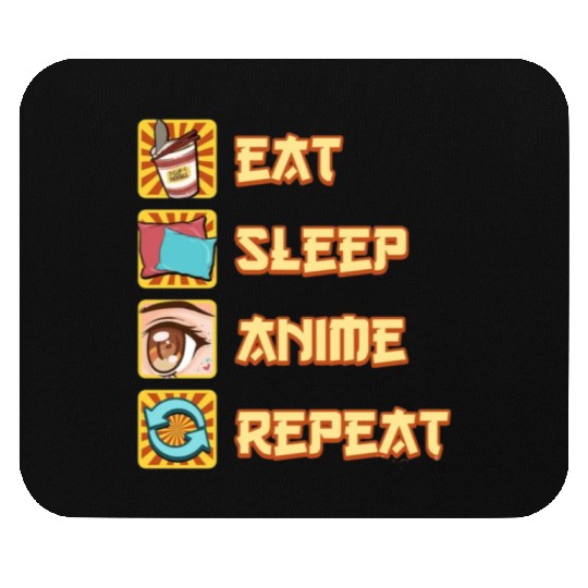 funny eat sleep anime repeat the perfect presents Mouse Pads