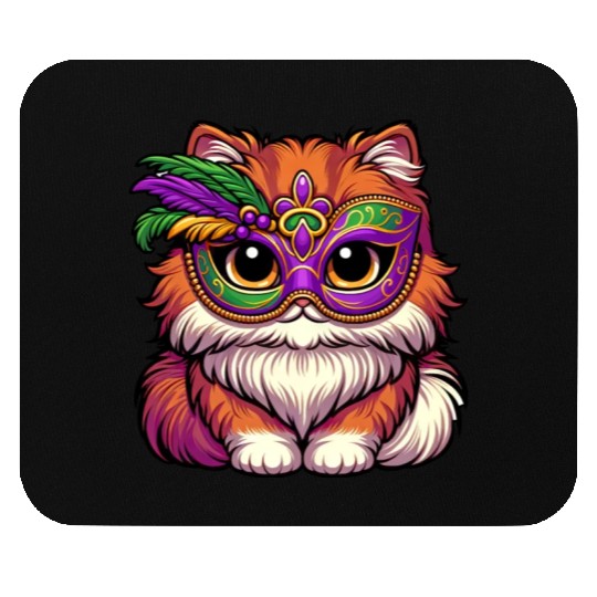 Mardi Gras Persian Cat, Dressed-up Cat Mouse Pads