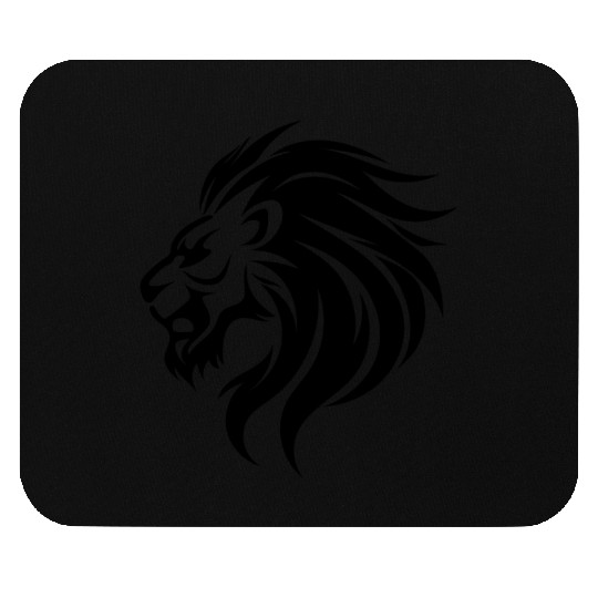 Angry Lion Head Tattoo Style Waving Mane Mouse Pads