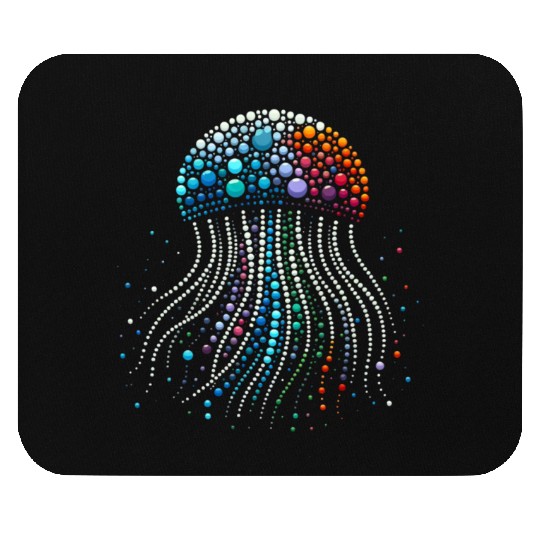 Neon Abyss - Jellyfish Pebble Art Mouse Pads