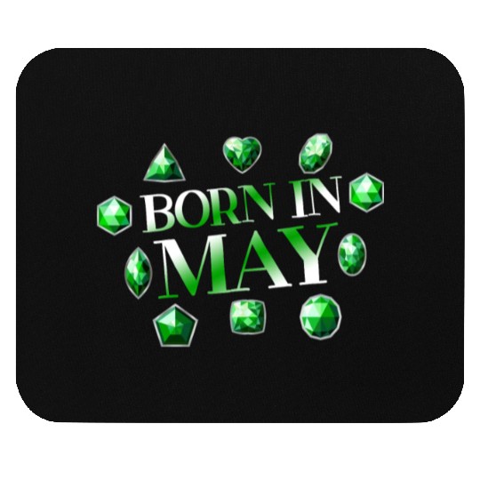 Born In May Green Emerald Birthstone Gemstone Mouse Pads