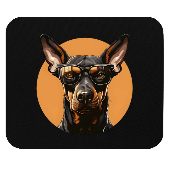 Doberman natural ears Mouse Pads