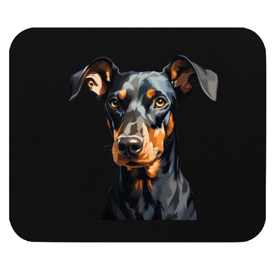 Doberman natural ears Mouse Pads