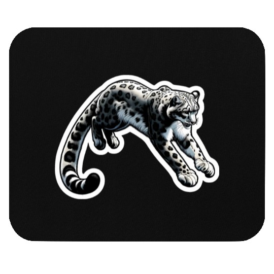 Snow Leopard Leopard White Leopard Mouse Pads
