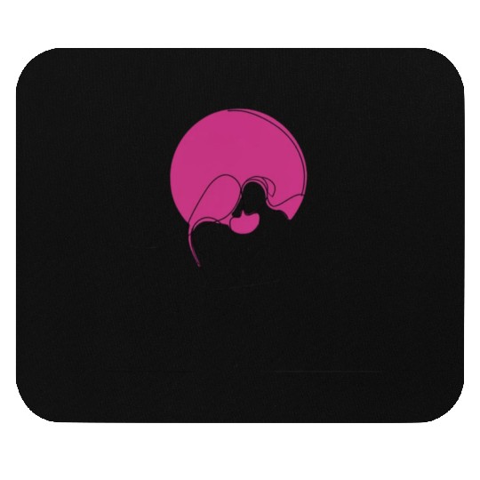Lesbian Couple Elegant LGBT Line Art Mouse Pads