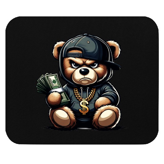 streetwise teddy bear with money Mouse Pads