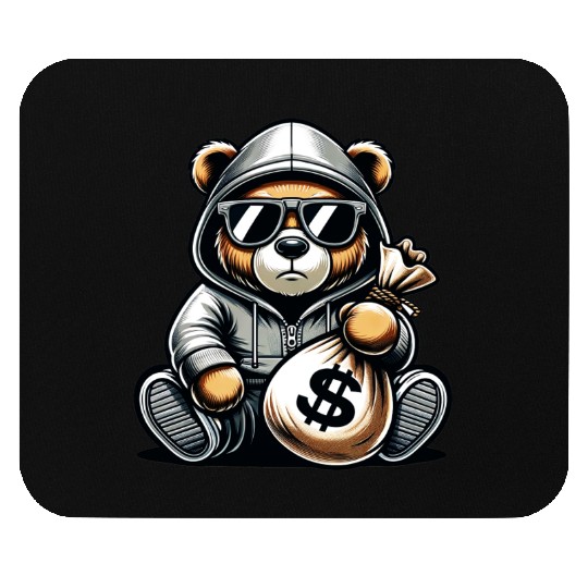 teddy bear holding a money bag Mouse Pads