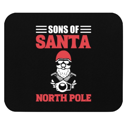 Sons Of Santa North Pole Motorcycle Rider Mouse Pads