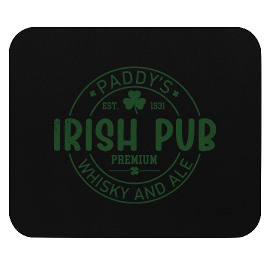 Irish Pub Whisky and Ale, St Patricks Day Mouse Pads