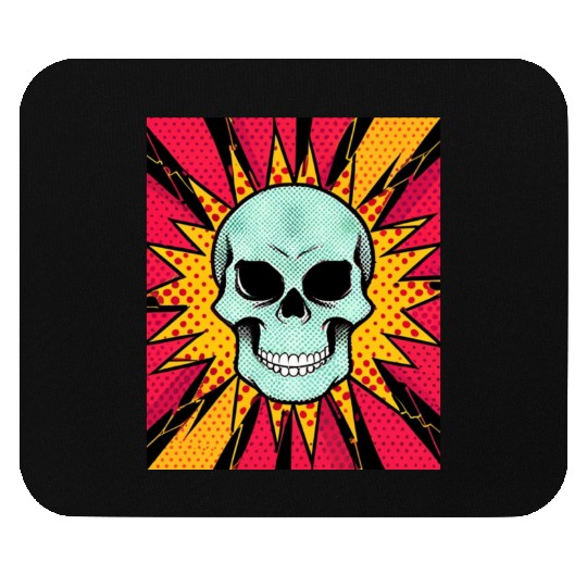 style halftones, dynamic skull Mouse Pads