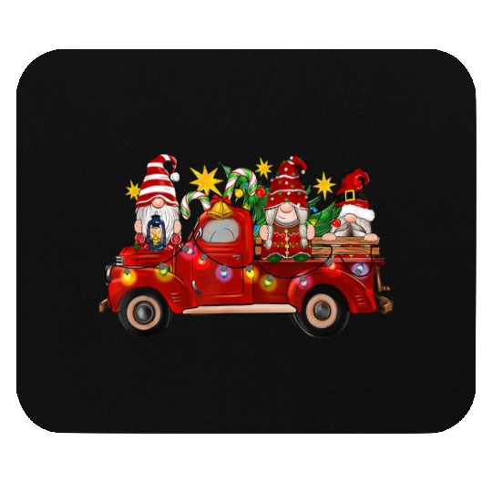 Three Gnomes In Red Truck Mouse Pads