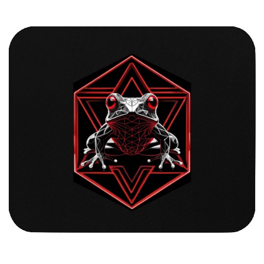 GEOMETRIC RED FROG Mouse Pads