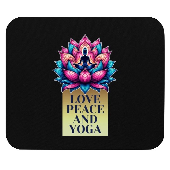 Vibrant Lotus Illustration Mouse Pads