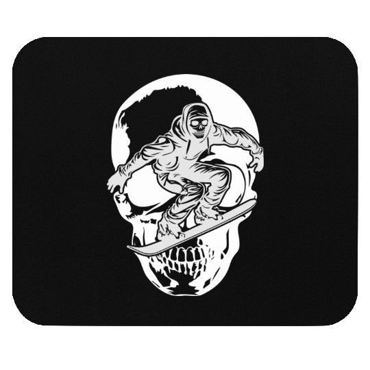 Snowboarding Skull Skeleton Big Mountain Boarding Mouse Pads