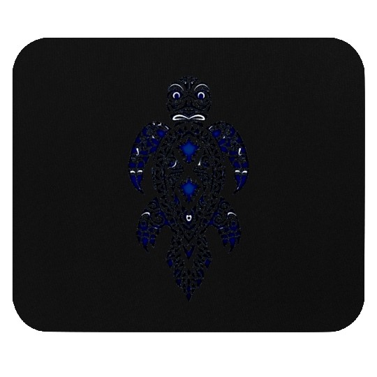 Turtle Tribal Blue Turtle Mouse Pads