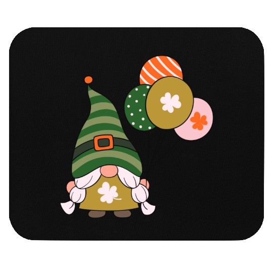 Lucky Irish girl gnome Mouse Pads
