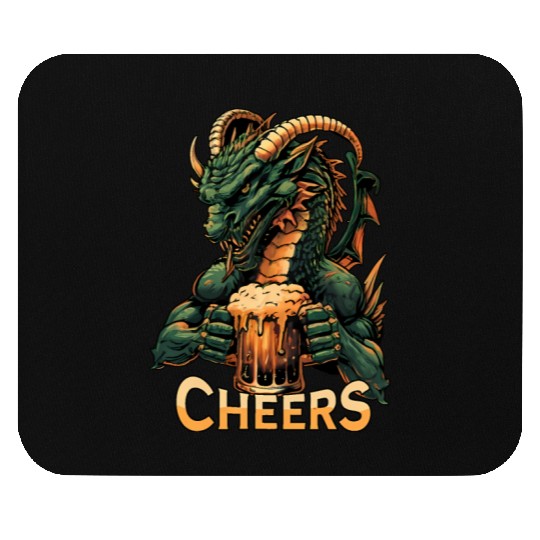 Dragon Drinking Beer Cheers for St Patricks Day Mouse Pads