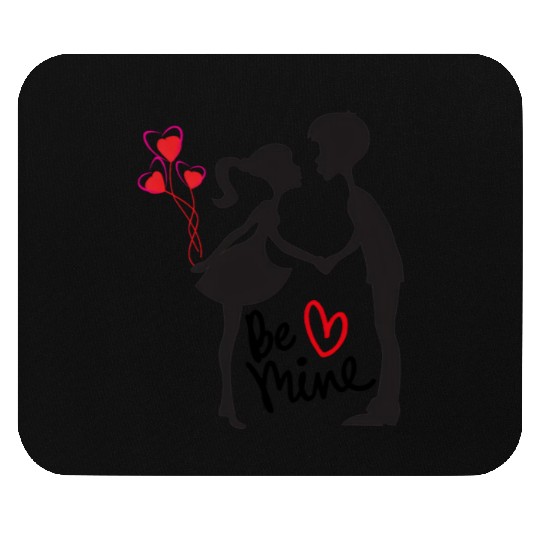 Couple's Embrace with Heart Balloons – Be Mine Mouse Pads