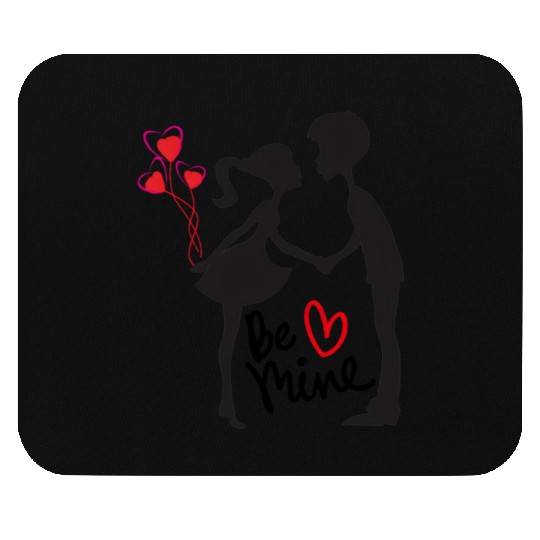 Couple's Embrace with Heart Balloons – Be Mine Mouse Pads