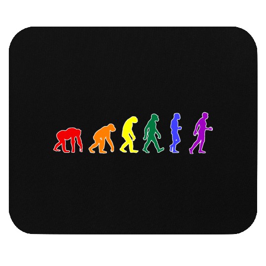 Rainbow Evolution (White Outline) Mouse Pads
